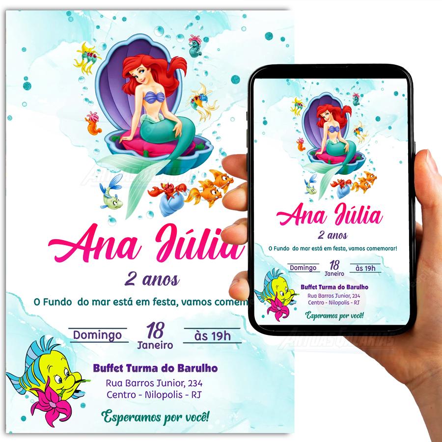 Convite Digital A Pequena Sereia