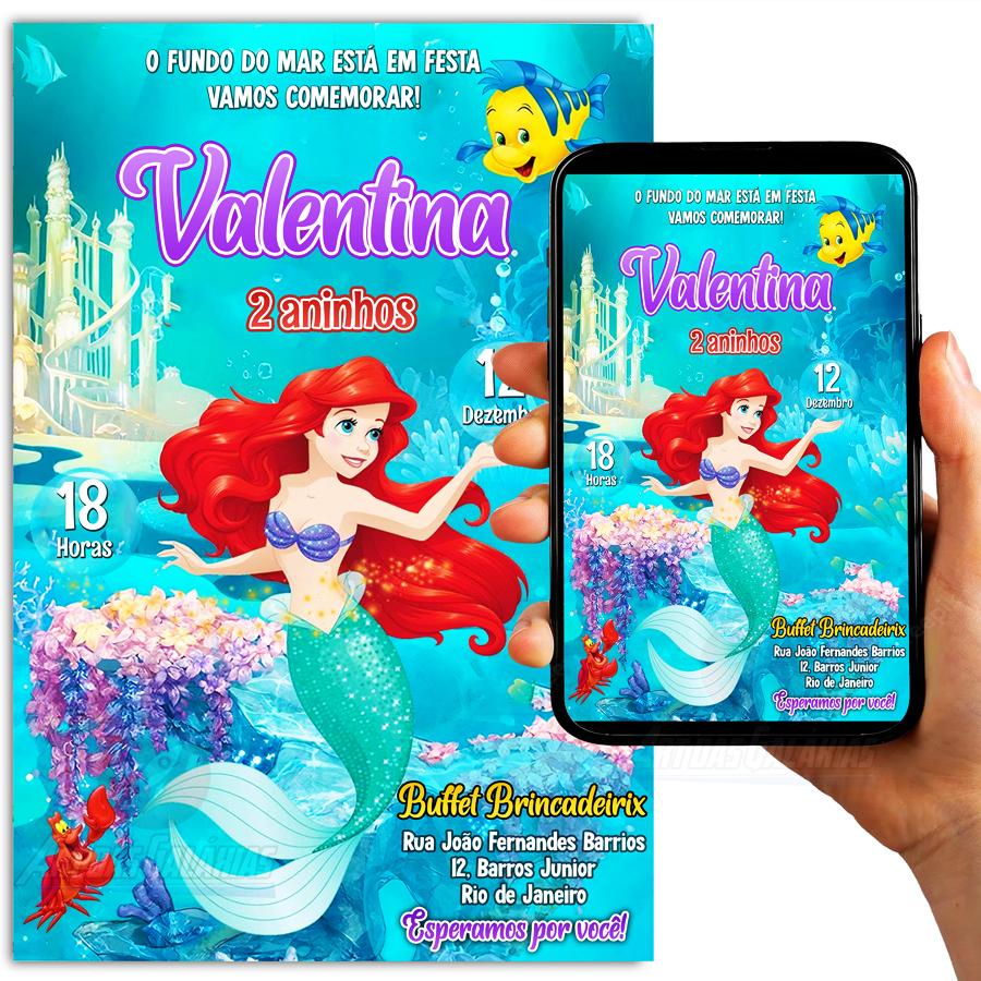 Convite Digital A Pequena Sereia