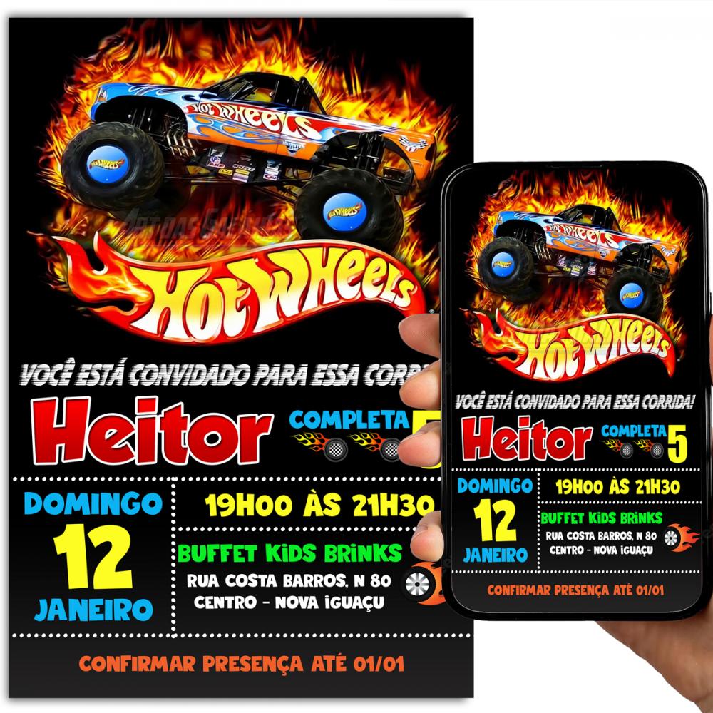 Convite Digital Hot Wheels