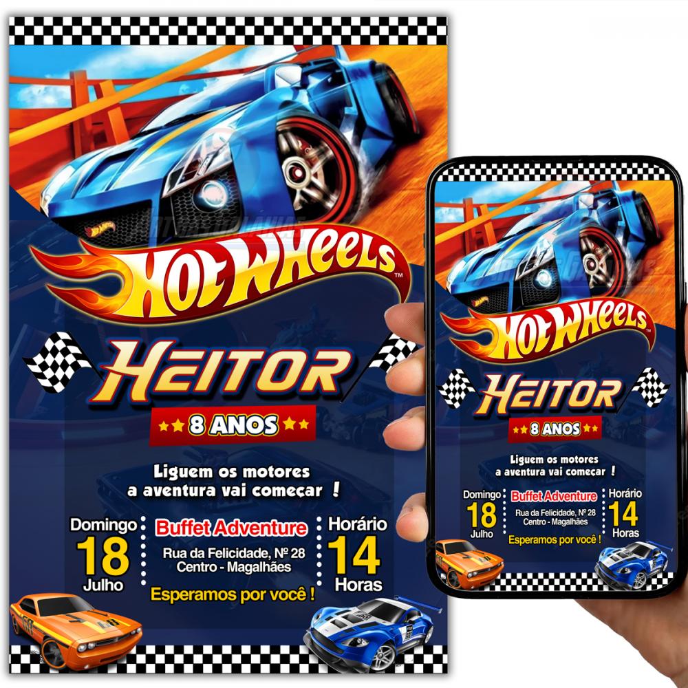 Convite Digital Hot Wheels