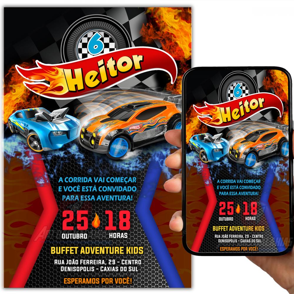 Convite Digital Hot Wheels