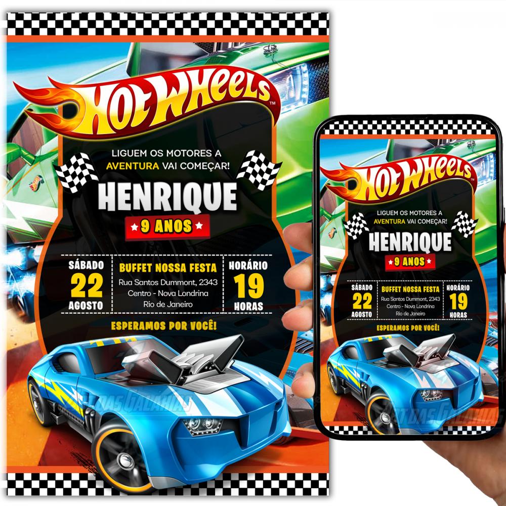 Convite Digital Hot Wheels
