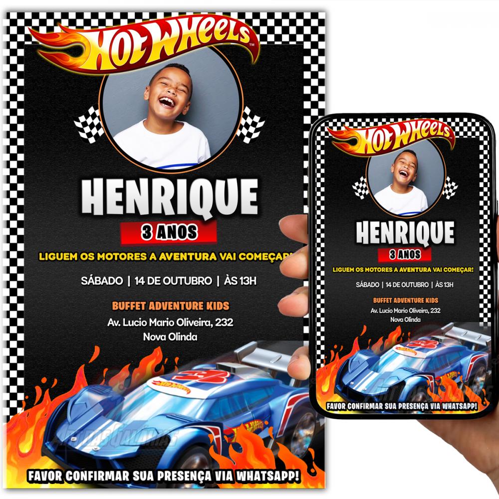 Convite Digital Hot Wheels