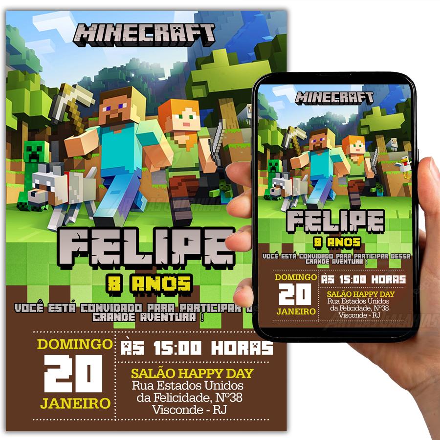 Convite Digital Minecraft