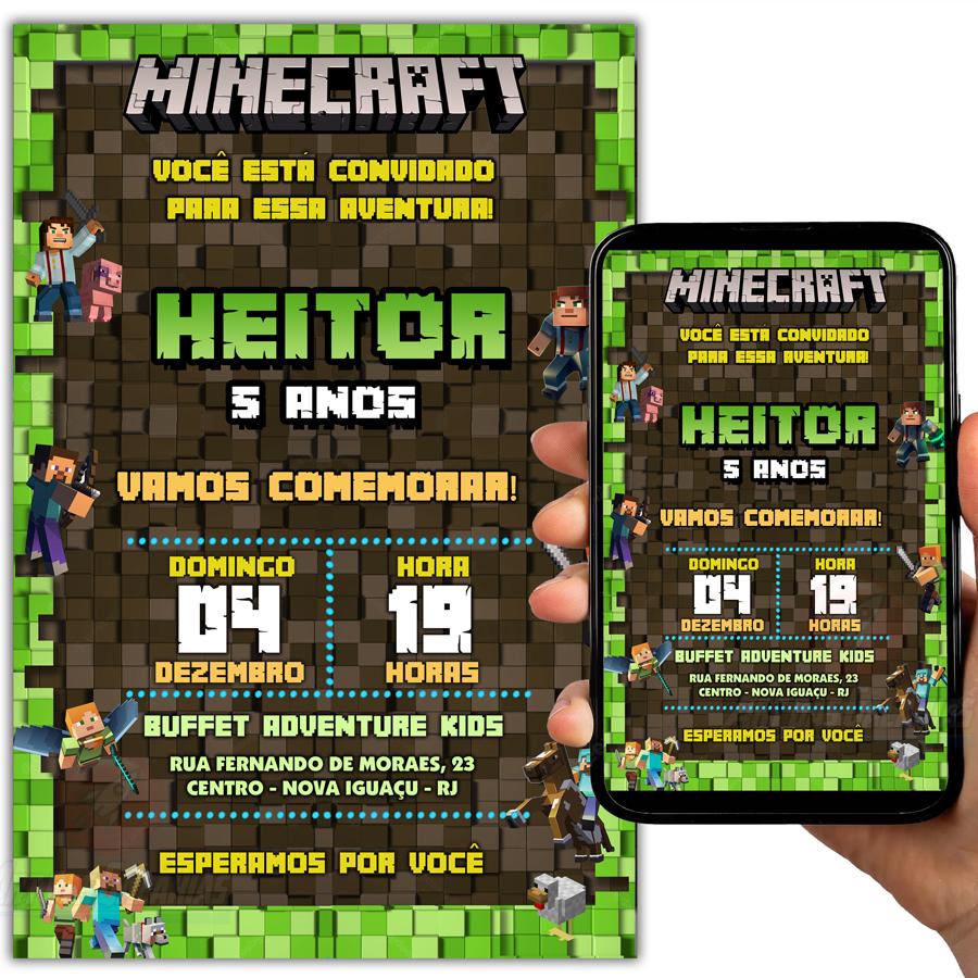 Convite Digital Minecraft
