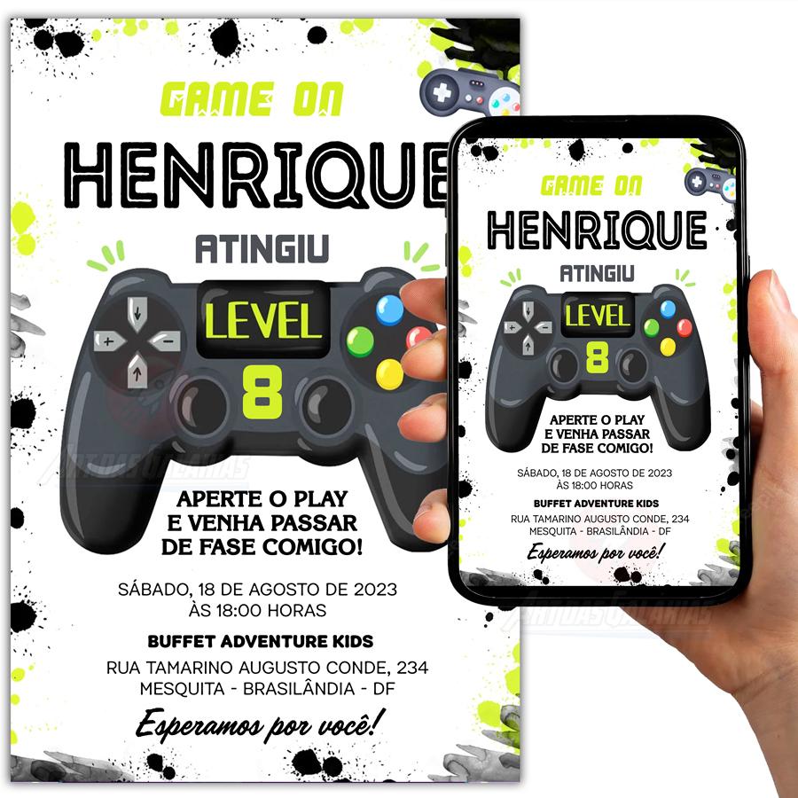 Convite Digital Vídeo Game