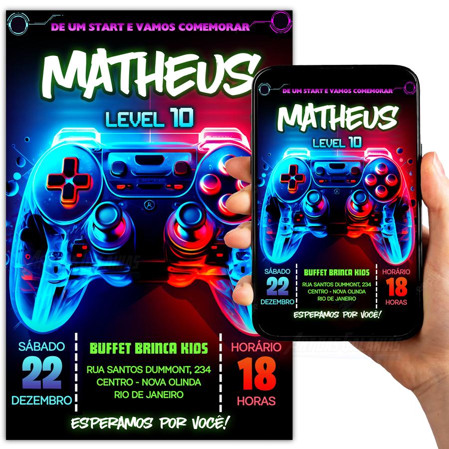 Convite Digital Vídeo Game