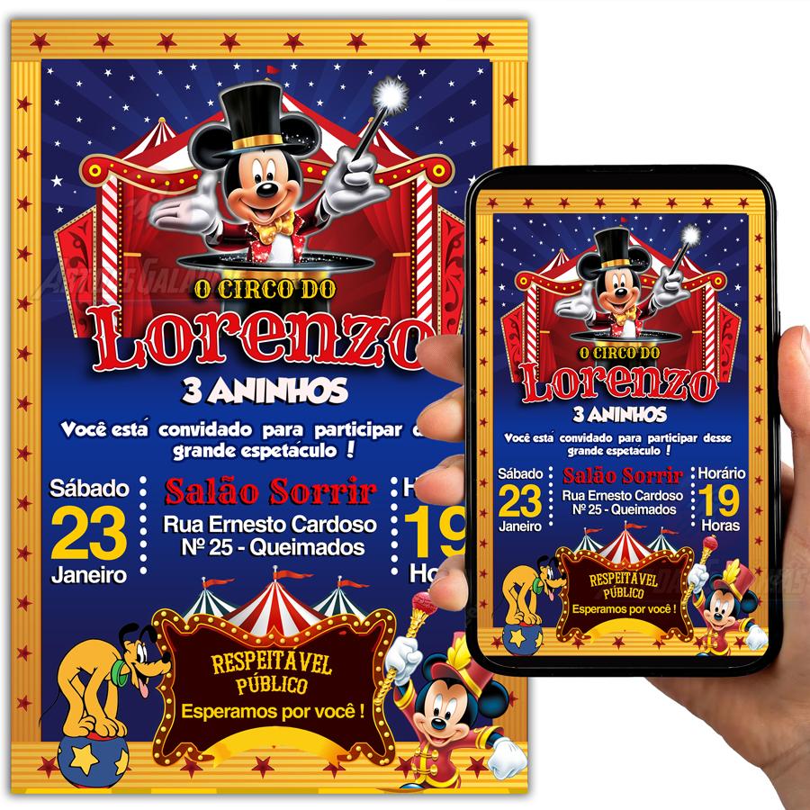 Convite Digital Circo do Mickey