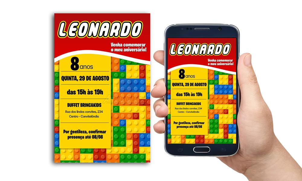 Convite Digital Lego