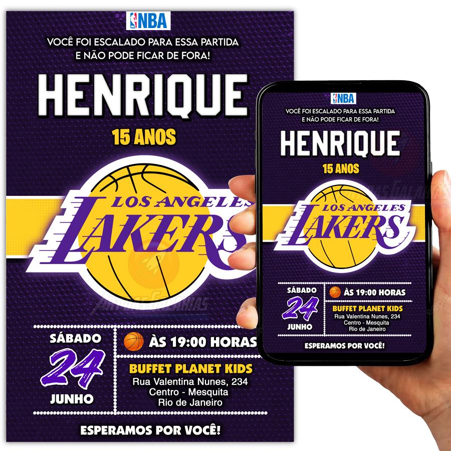 Convite Digital Basquete NBA Lakers