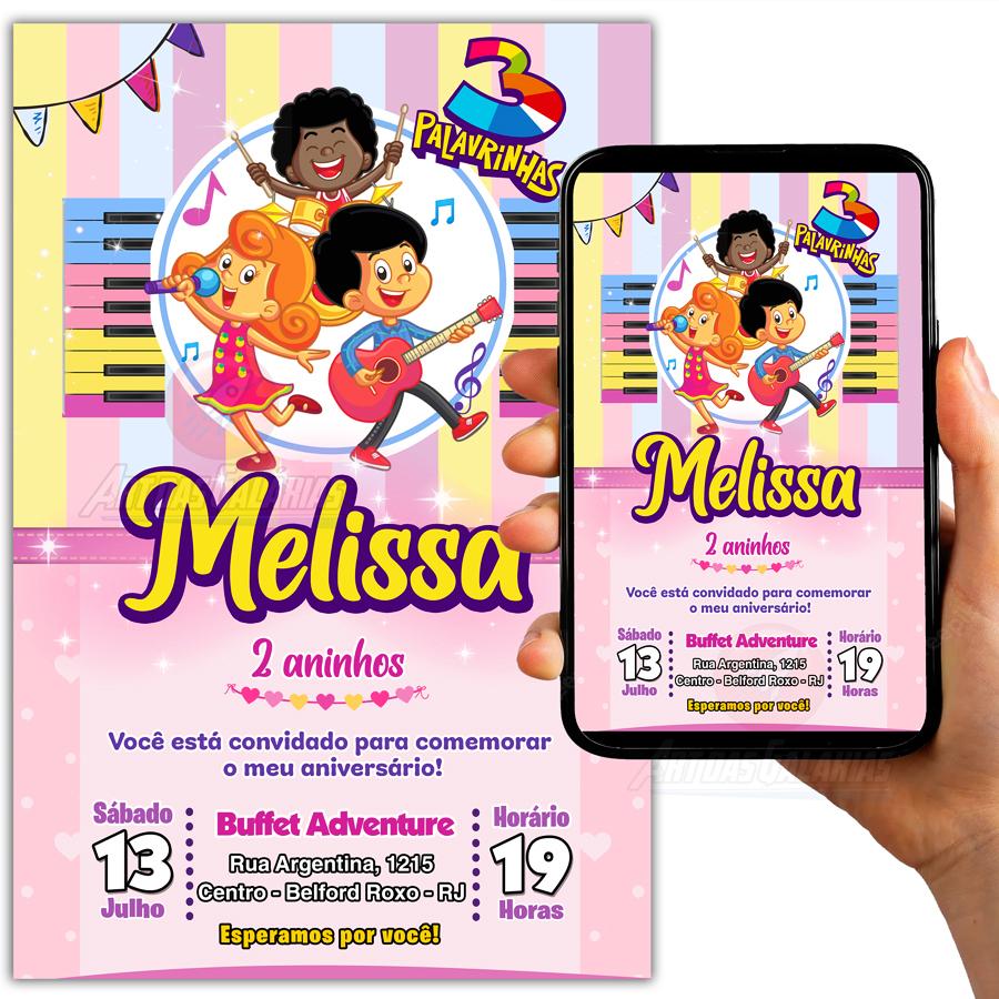 Convite Digital Três Palavrinhas