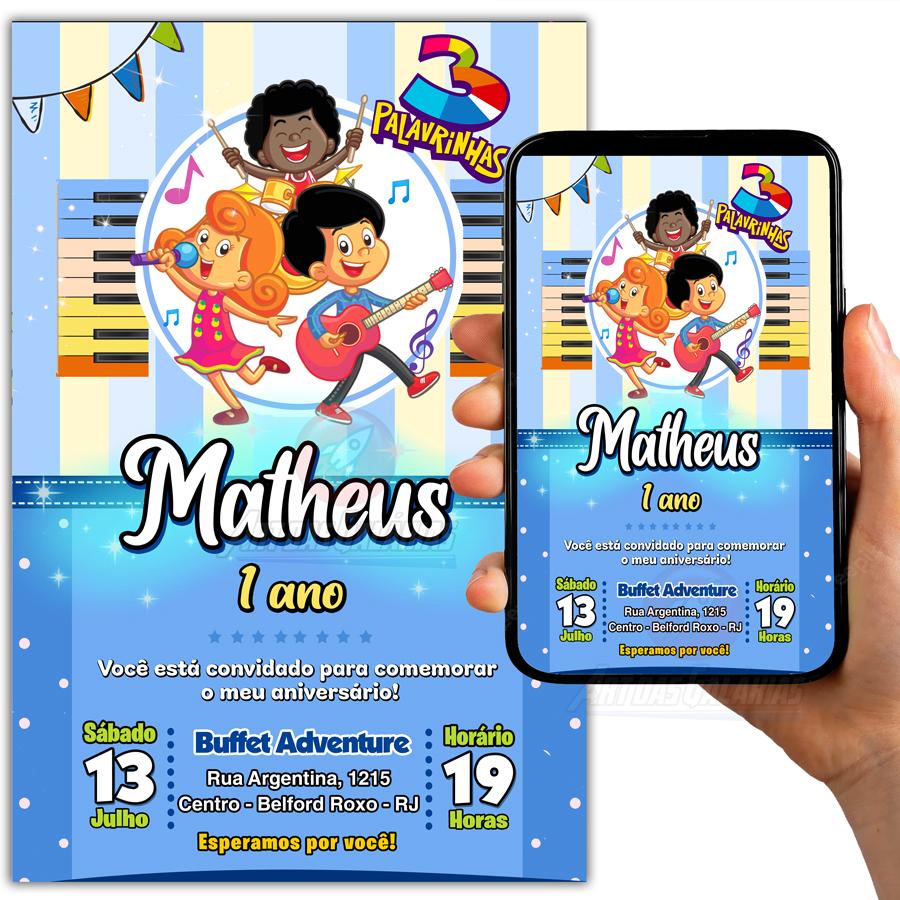 Convite Digital Três Palavrinhas