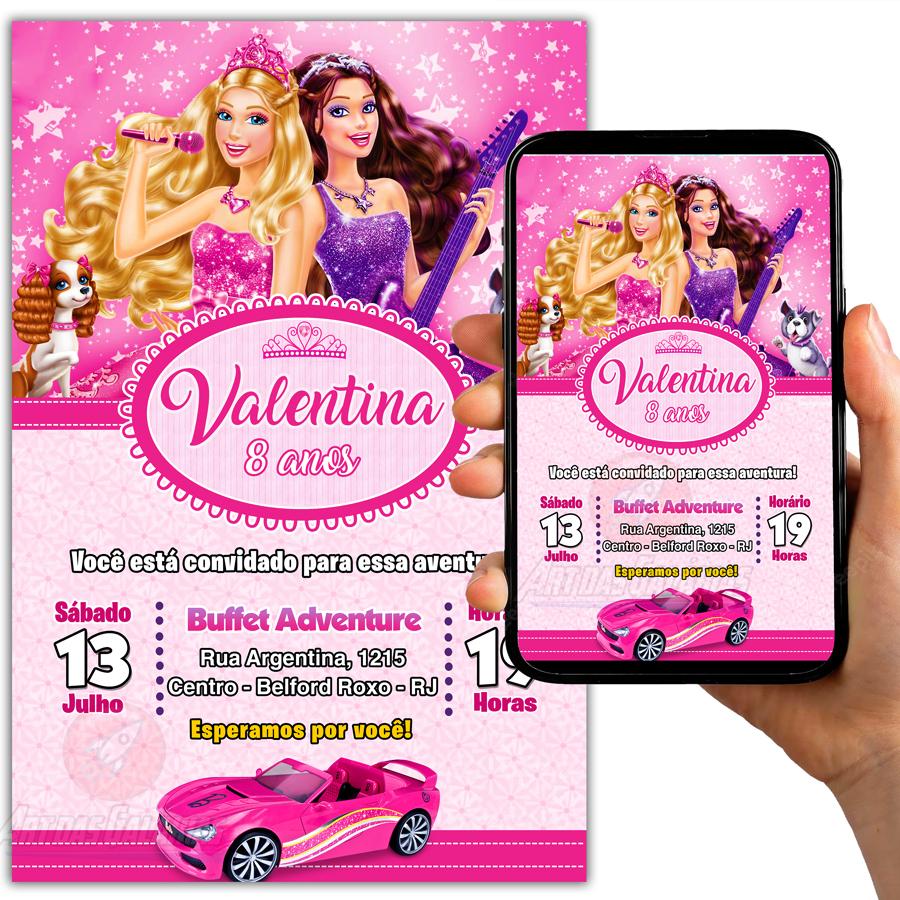 Convite Digital Barbie