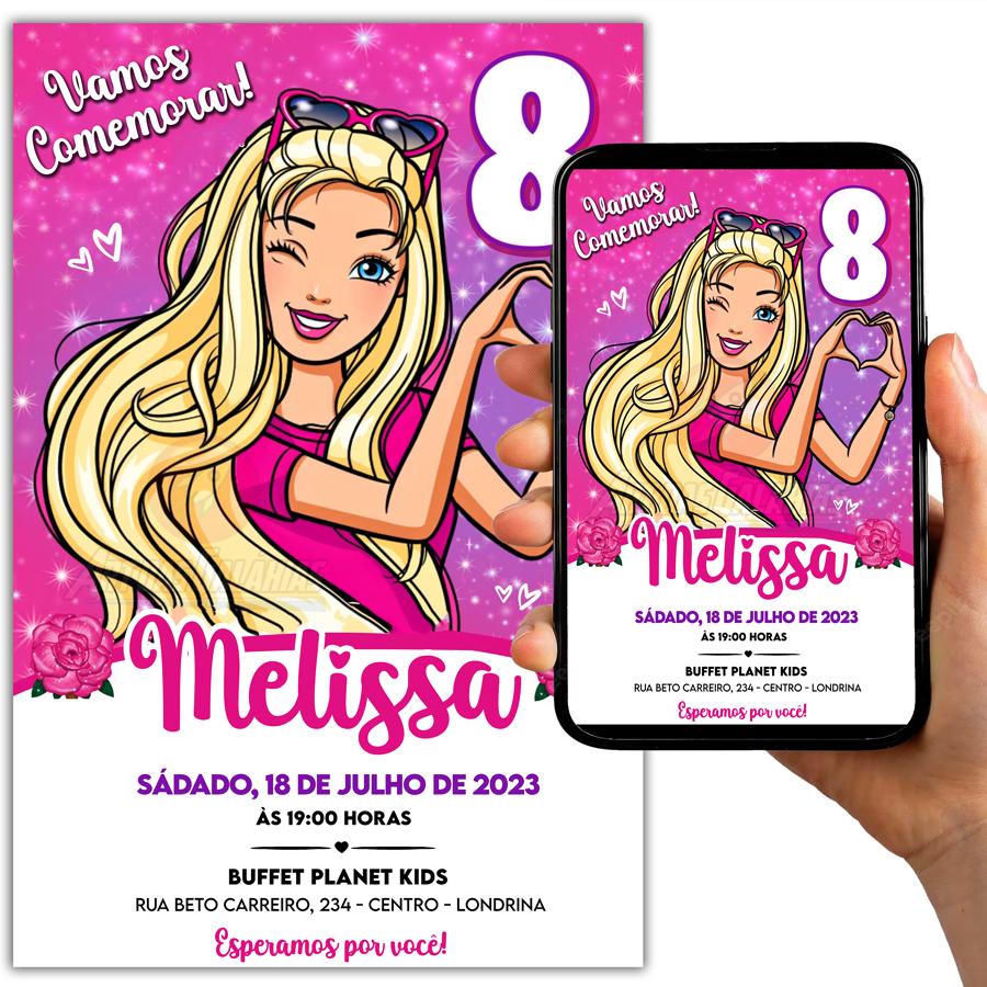 Convite Digital Barbie -