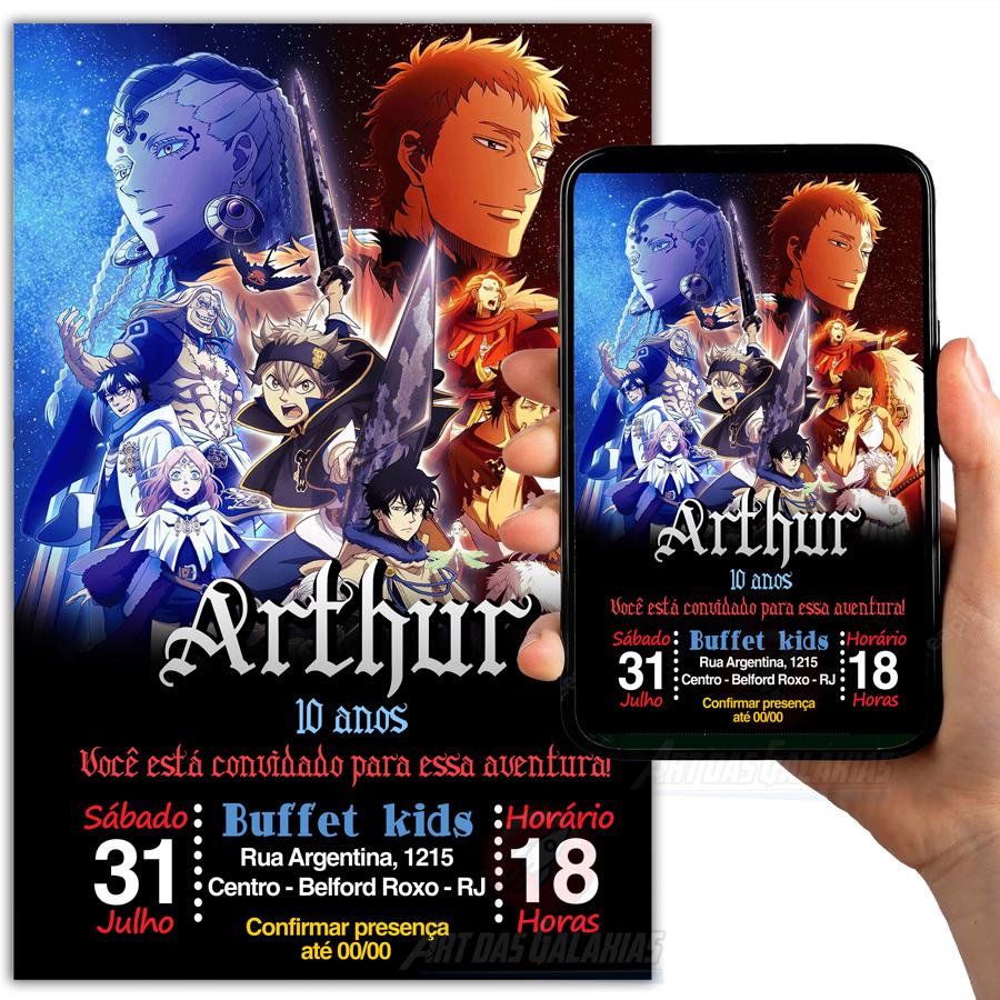 Convite Digital Black Clover