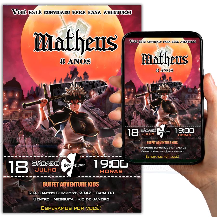 Convite Digital Black Clover