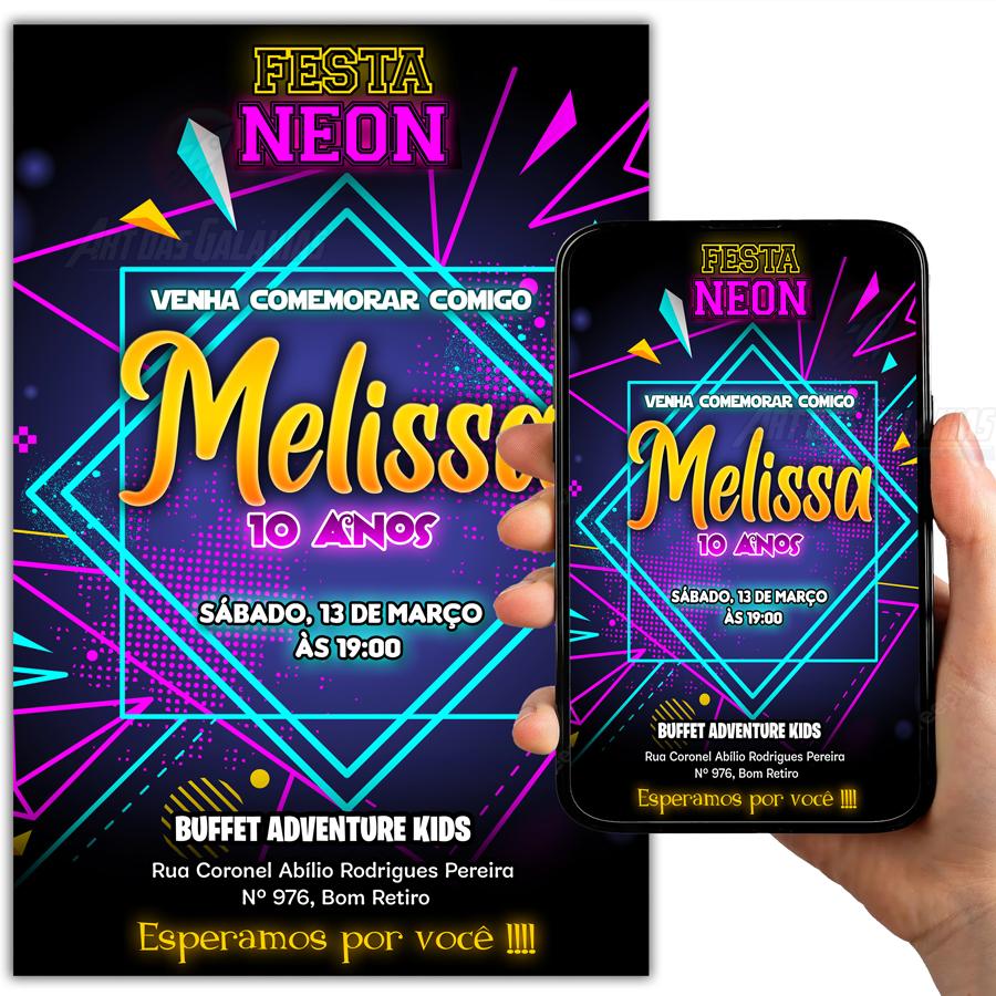 Convite Digital Neon