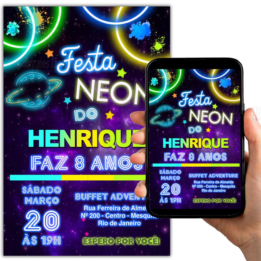 Convite Digital Neon