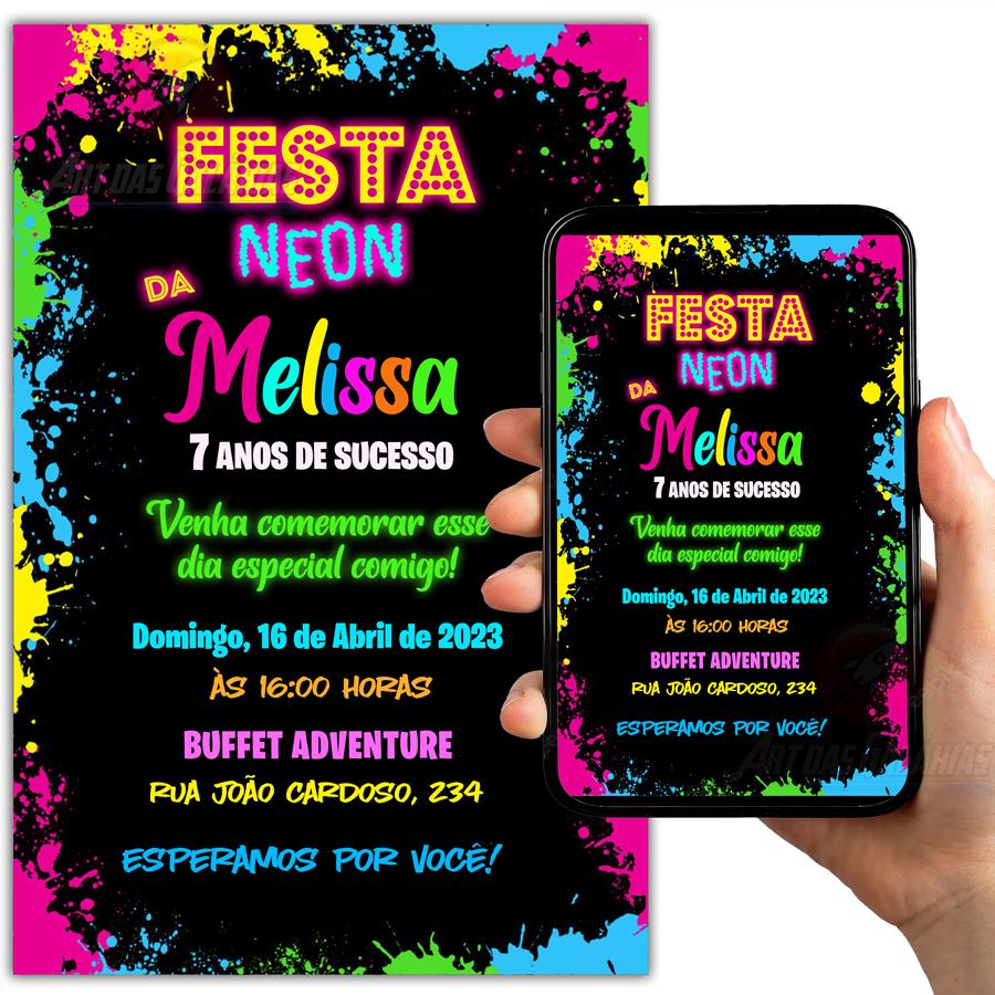 Convite Digital Neon