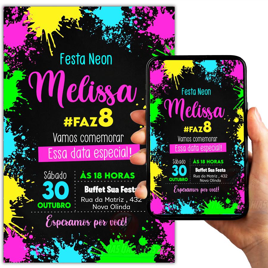 Convite Digital Neon