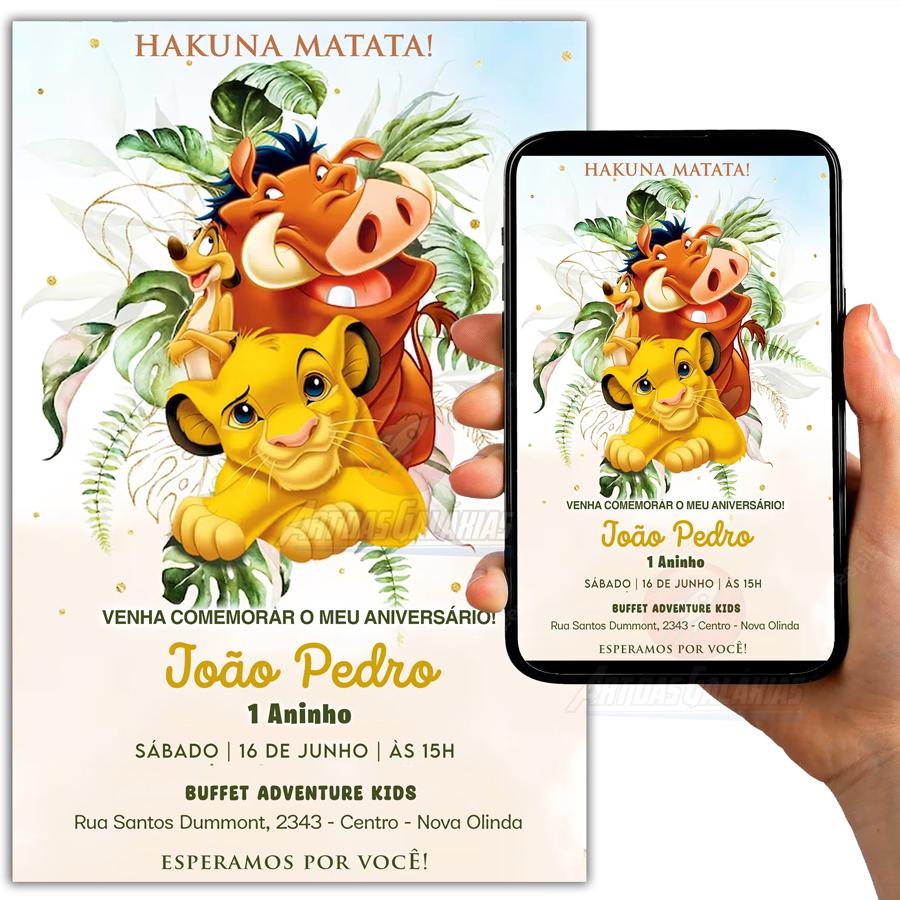 Convite Digital O Rei Leão
