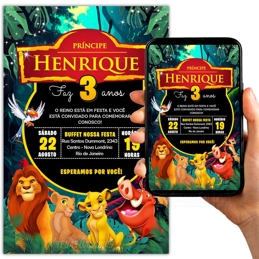 Convite Digital O Rei Leão