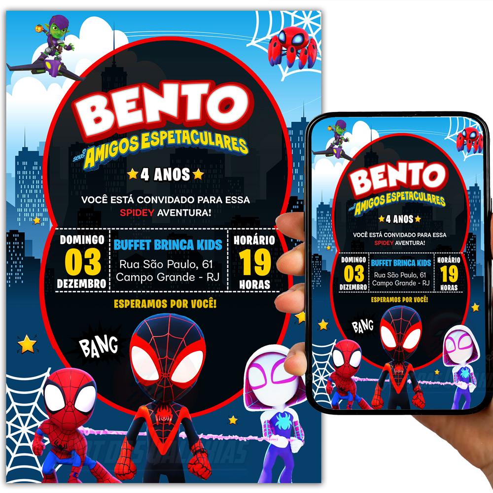 Convite Digital Spidey e Seus Amigos Espetaculares