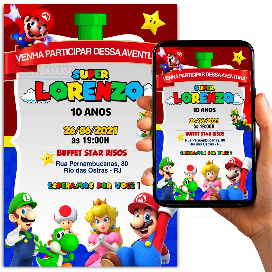 Convite Digital Super Mario