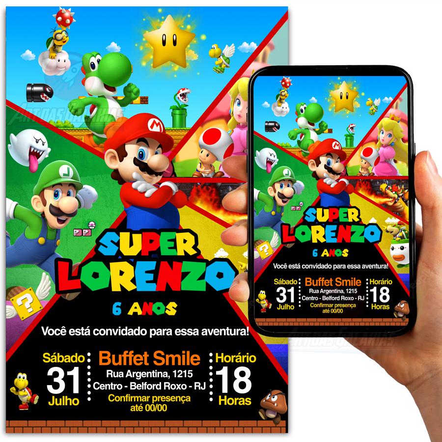 Convite Digital Super Mario