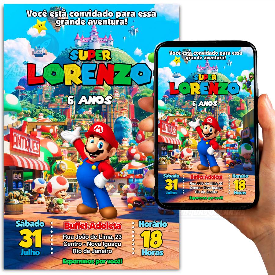 Convite Digital Super Mario