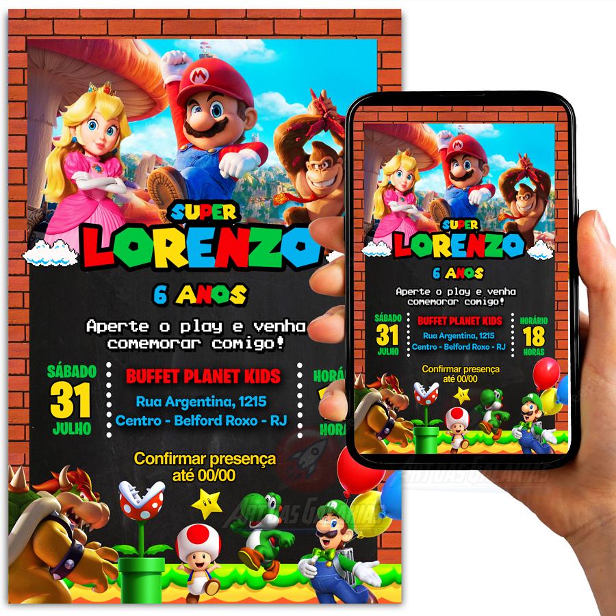 Convite Digital Super Mario