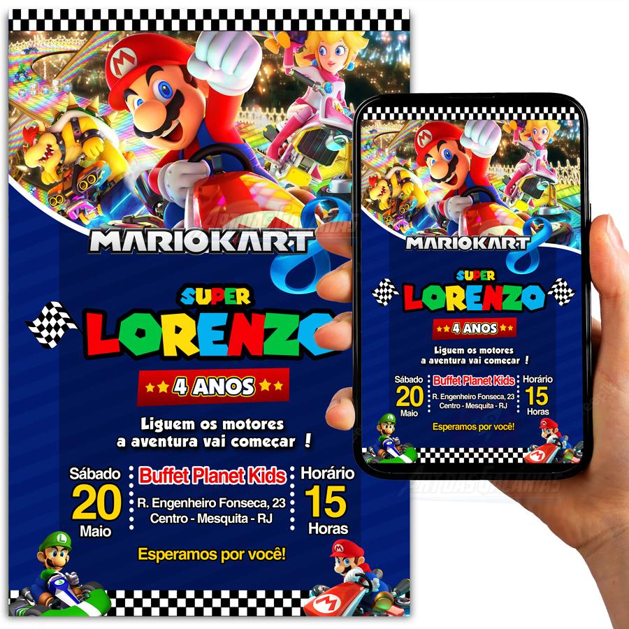 Convite Digital Super Mario Kart