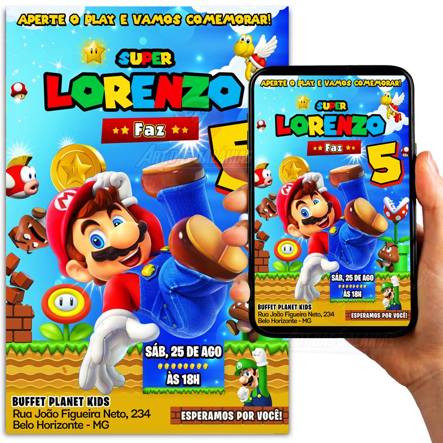 Convite Digital Super Mario