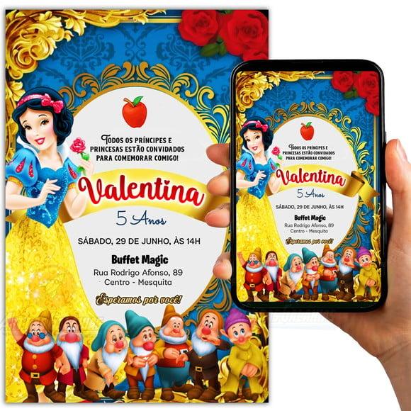 Convite Branca de Neve Digital