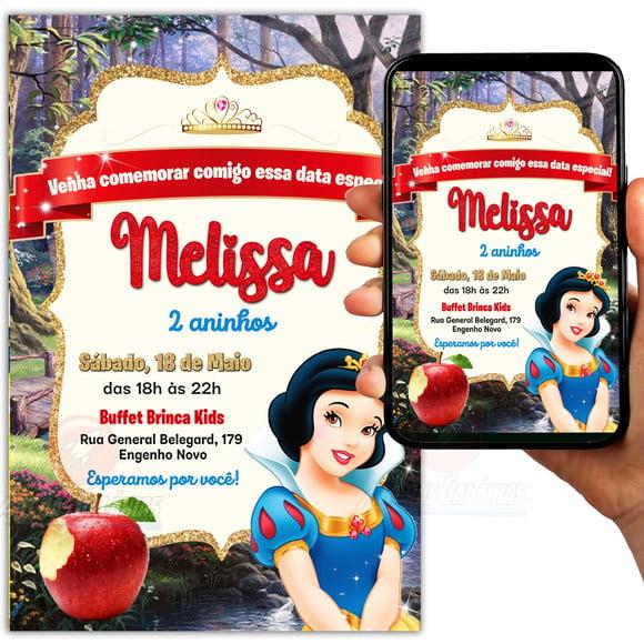 Convite Branca de Neve Digital