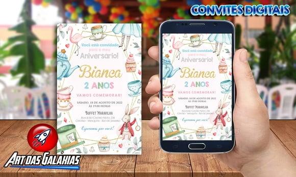 Convite Digital Alice no País das Maravilhas