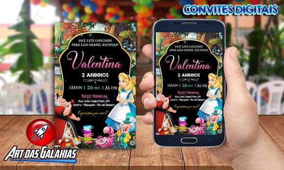 Convite Digital Alice no País das Maravilhas