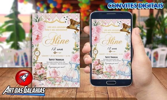 Convite Digital Alice no País das Maravilhas