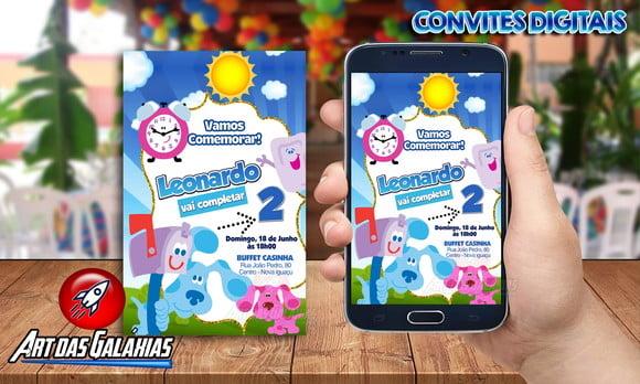 Convite Digital Blue Clues - As Pistas de Blue