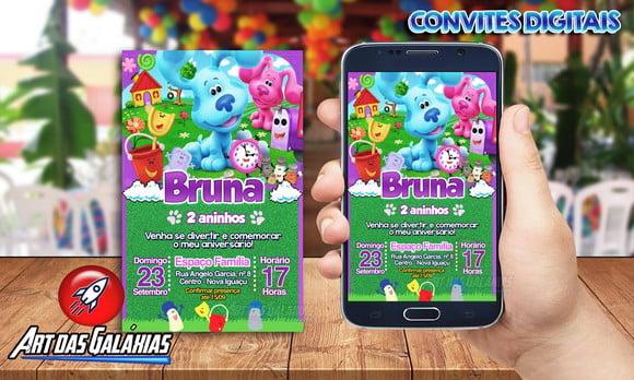 Convite Digital Blue Clues - As Pistas de Blue