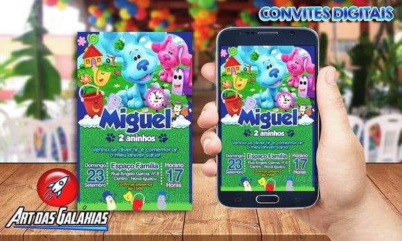 Convite Digital Blue Clues - As Pistas de Blue
