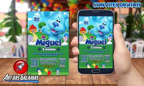 Convite Digital Blue Clues - As Pistas de Blue MOD1