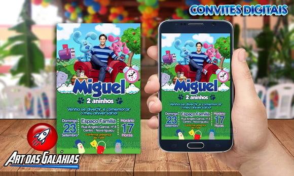 Convite Digital Blues Clues - As Pistas De Blue