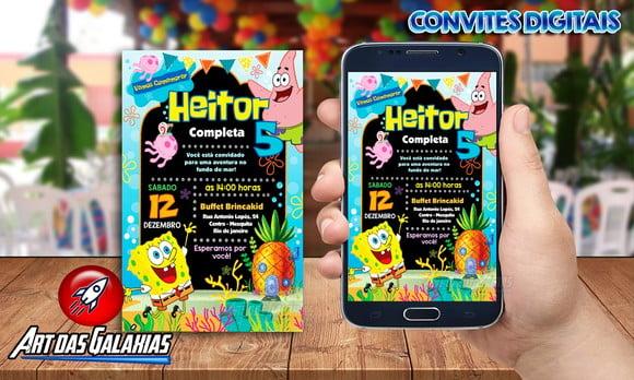 Convite Digital Bob Esponja