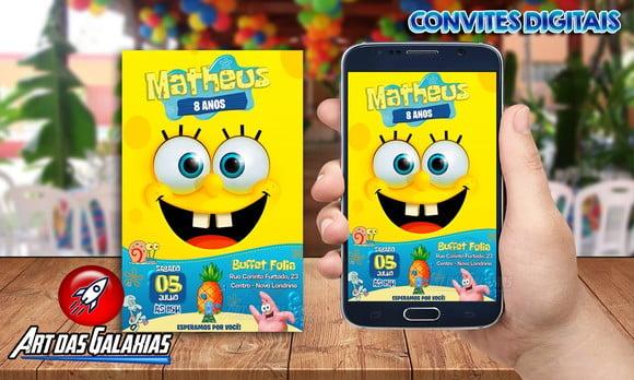 Convite Digital Bob Esponja