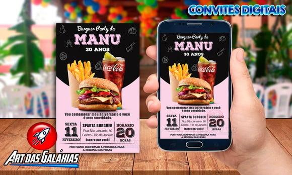 Convite Digital Burguer Party