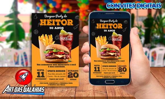 Convite Digital Burguer Party