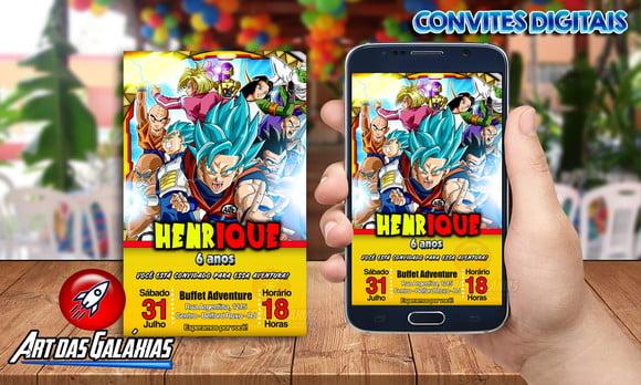 Convite Digital Dragon Ball Z