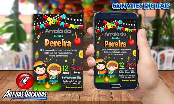 Convite Digital Festa Junina - Arraiá