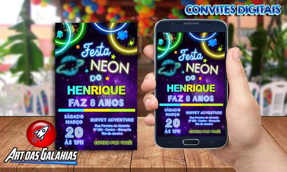 Convite Digital Festa Neon